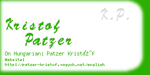 kristof patzer business card